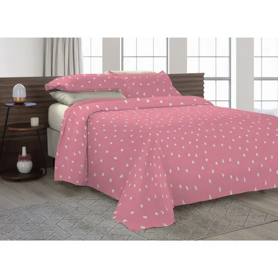 Cobre Leito Colcha Piquet Madrid King 3 Peças Tecido Algodão Estampado Várias Estampas