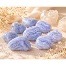 ágata blue lace/ pedra natural/ pedra rolada/ ágata renda azul