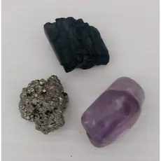 Coleção Clareza / ametista/ turmalina negra/ pirita