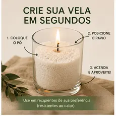 vela em pó/ cera vegana cristal/ 50 gramas/ óleo essencial