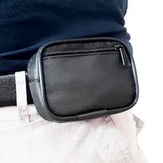 Porta moedas cédulas de prende no cinto material sintético preto