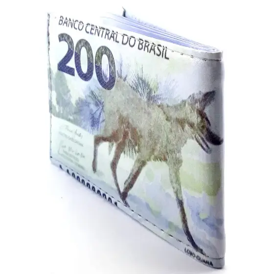 Carteira porta documentos notas de dinheiro cnh cartões estampa de cédulas