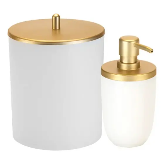 Porta Sabonete Pia Lavabo Viagem 500ml Suporte ou Lixeira com Tampa Branco Ou Preto