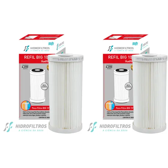 KIT 02 UN Refil Hidrofiltros P/ Filtro Big 10 Original