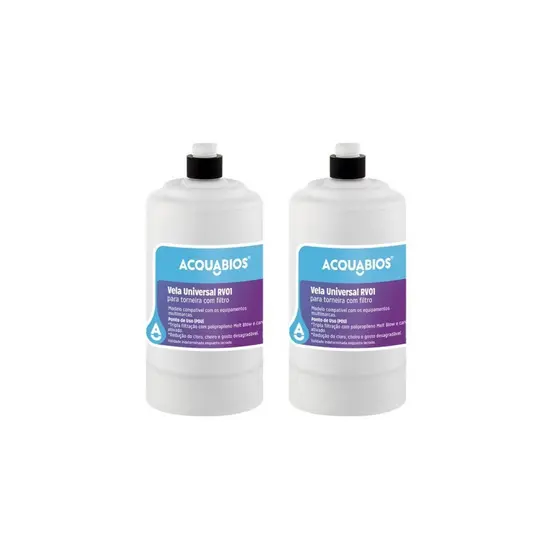 KIT 02 UN Refil Universal RV 01 Acquabios 20L/h Carvão Ativado