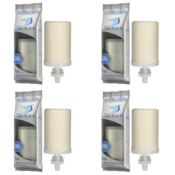KIT 04 UN Vela Stéfani Tripla Ação Carv prata Esterilizante