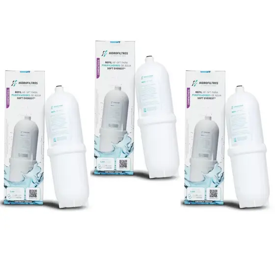 KIT 03 UN Refil HF-SFT Compativel purificadores Everest Soft