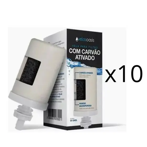 Kit 10 Un Vela Original Oasis Carvão Ativado Dupla Ação