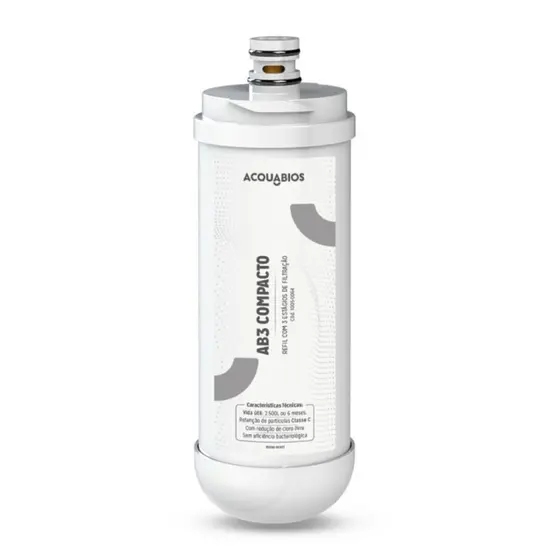 Refil AB3 compacto Compatível com purificadores IBBL: AVANTI, MIO E VIVÁX Vazão: 60 L/h