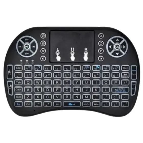 Mini Teclado Wireless S/ Fio Para Televisao Notebook Tv Box Preto