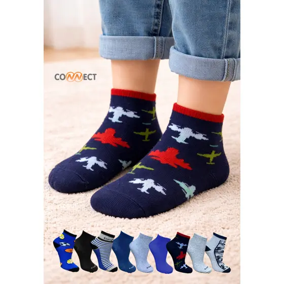 Meias de algodão Infantil Menino - kits com 3-6-9 pares