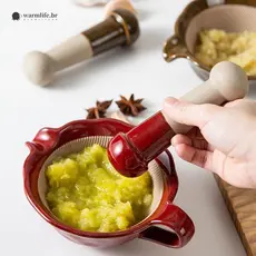 Tigela De Moagem De Cerâmica Portátil-Fabricante Manual De Purê De Comida Para Bebê Carne , Inhame , Gergelim