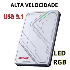Case Externo Infokit Modelo Ciborgue para HD de 2,5" Interface USB 3.1