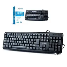 Teclado Exbom QWERTY - Português Brasil na Cor Preto + Mouse