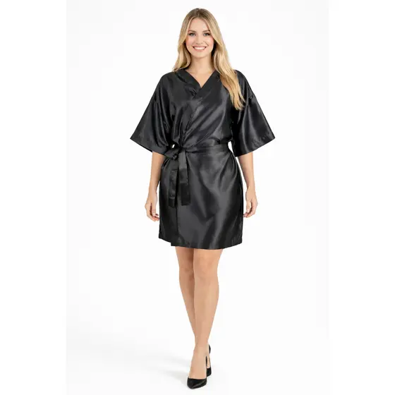 Robe De Cetim Manga Curta Salao / Noiva / Casamento