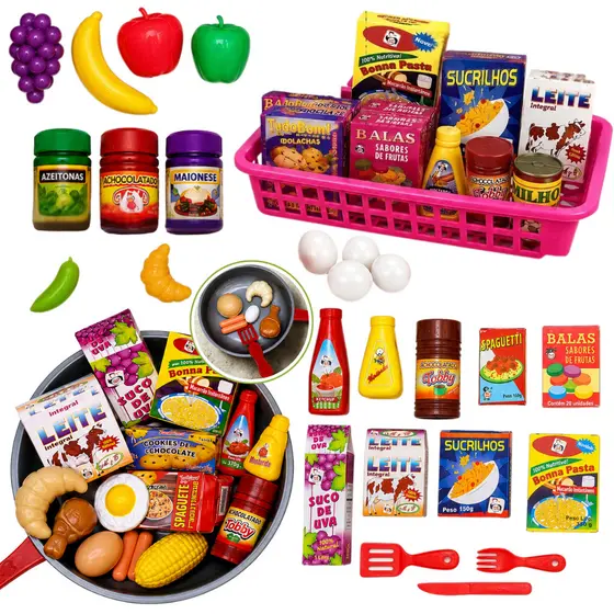 Comidinhas de brinquedo Infantil Comidinhas Frutas Mercadinho Cozinha