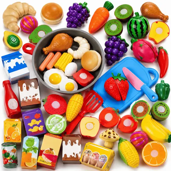 Kit Brinquedo de Cozinha Infantil Comidinhas Frutas Mercadinho