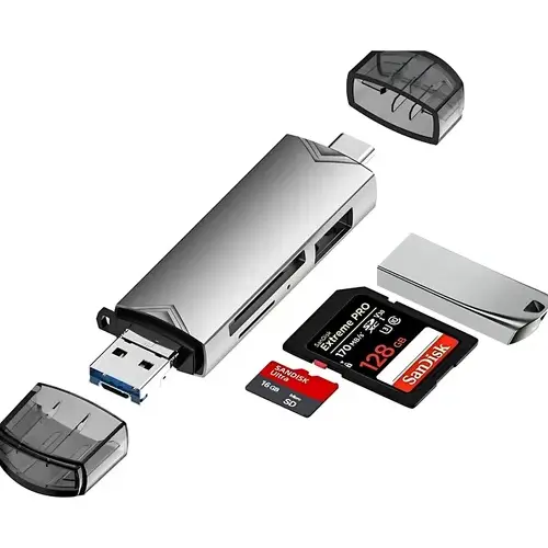Adaptador Leitor Para Cartão Memória Sd Tf Usb-c Usb Cor Cin