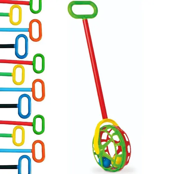 Brinquedo Infantil De Empurrar Para Bebê Gira Gira Interativo 62cm - Divplast