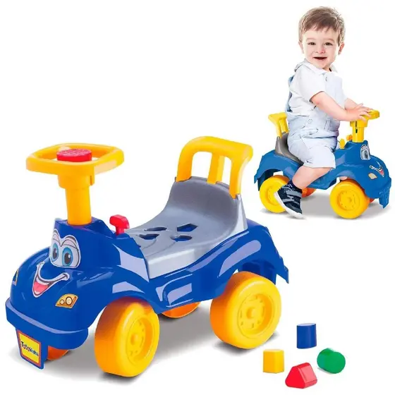 Carrinho de Passeio Totokinha ClássicaTriciclo Andador Azul Totoka Menino - Cardoso