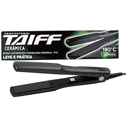 Chapinha Prancha Alisadora Taiff Clássica Cerâmica 180°C Bivolt Preta