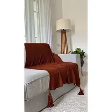 Peseira Manta Decorativa Pompom Sofá Sala Cama Luxo Tricot 150x90cm