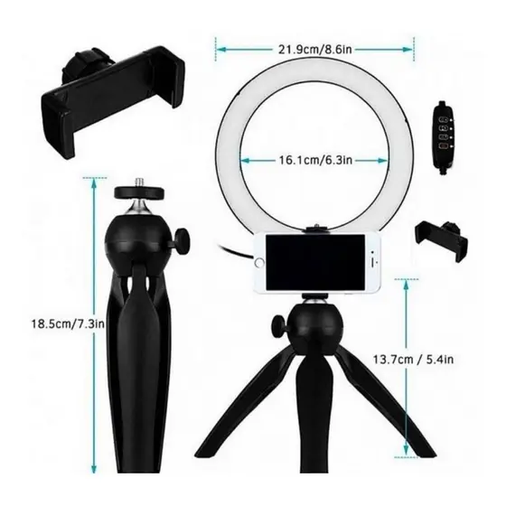 Iluminador De Led Ring Light Dura Well Usb 16cm