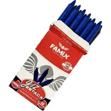 Giz de Cera Lápis Estaca Azul 100g 12 unid - Famix