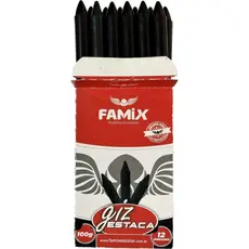 Giz de Cera Lápis Estaca Preto 100g 12unid - Famix