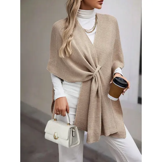 Blusa Capa Casaco Poncho Xale Feminino Lã Macio Tricot Inverno