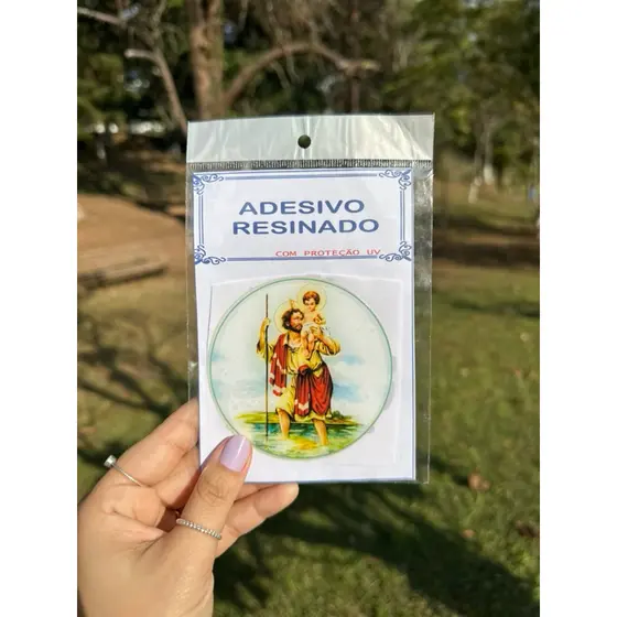 Adesivo São Cristóvão Alto Relevo Flexível 3D Proteção dos Motoristas Religioso