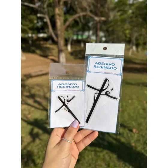 Adesivo Fé Alto Relevo 3d Resinado Para Carros Motos Porta Adesivo Religioso Decorativo