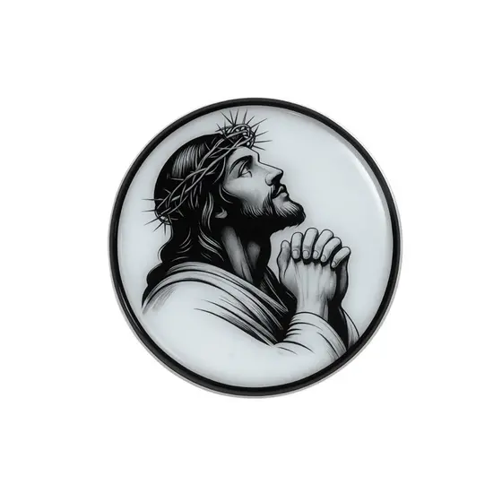 Adesivo Jesus Cristo Orando Alto Relevo 3D Flexível com Proteção UV Adesivo Para Carro Moto Celular Carrno Porta