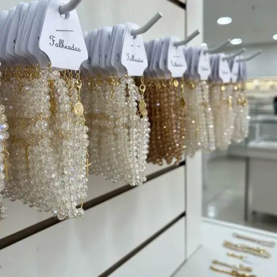 Terço Pulseira Folheado Kit Atacado Ajustável Lembrança Religiosa Católica Revenda