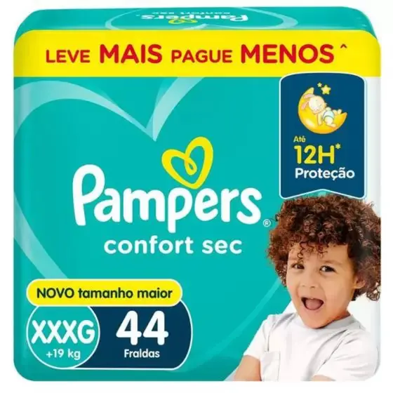 Fralda Pampers Confort Sec XXXG - 44 Unidades