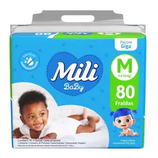 Fralda Mili Baby Giga M - 80 Unidades
