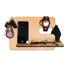 organizador de mesa porta celular dock station mdf para Mesa de cabeceira carteira chave