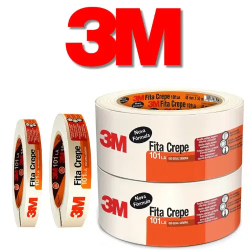 Fita Crepe Uso Geral 3M Branca 18X50 / 24x50 / 48X50 3M Fita Para Pintura Fita De Pintuta Fina