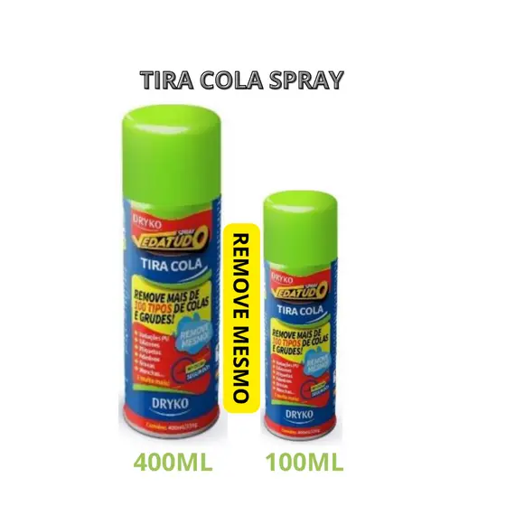 Spray Tira Cola Removedor Adesivo Silicone Vidro 400ml -100ML- DRYKO