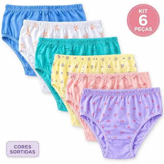 Kit 6 Calçolas Feminina Senhoras Algodão Cintura Alta Confortável