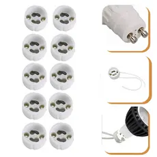 Kit Com 10 Soquetes Para Lâmpada Dicroica Gu10 Bivolt Com Rabicho