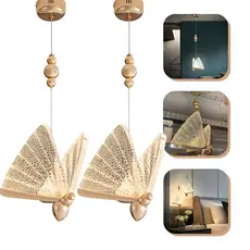 2 Pendente Luminária Wing Borboleta Dourada Bivolt 5w ENVIO IMEDIATO 2 Unidades