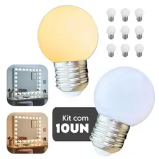 Kit 10 Lampada Led 4w G45 Bolinha Bulbo Cordão Varal Camarim 3w Bivolt