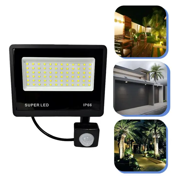 Refletor Led Holofote Sensor Presença Fotocélula Bivolt 100w