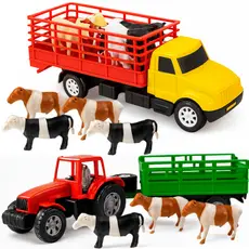 Kit Fazendeiro Infantil Brinquedos Meninos Trator Caminhão Animais Fazendinha Carrinhos Animais