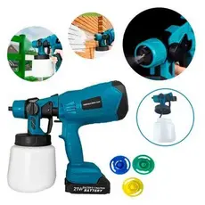Pistola De Pintura Elétrica 2 Bateria 21v Profissional Pulverizador De Tinta - Bivolt