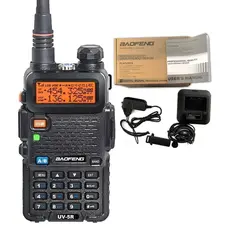 Rádio Comunicador Baofeng Uv-5r Ht Dual Band Alcance 12km Uhf Vhf HT Fm Profissional 128 Canais