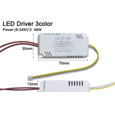Driver Fonte 8-24w Para Lustre Com Anéis 3 Cores De Led