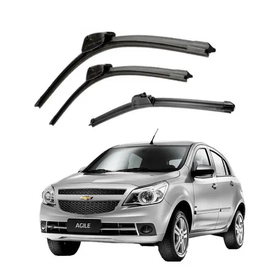 Kit 3 Palheta Limpador de Parabrisa Dianteiro traseiro Agile 2008 2009 2010 2011 2012 2013 2014