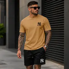 Conjunto Masculino Camiseta e Short Tactel NY Streetwear - Camisa Algodão Premium